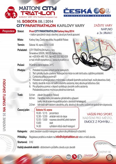 První CITY PARATRIATHLON Karlovy Vary 2014